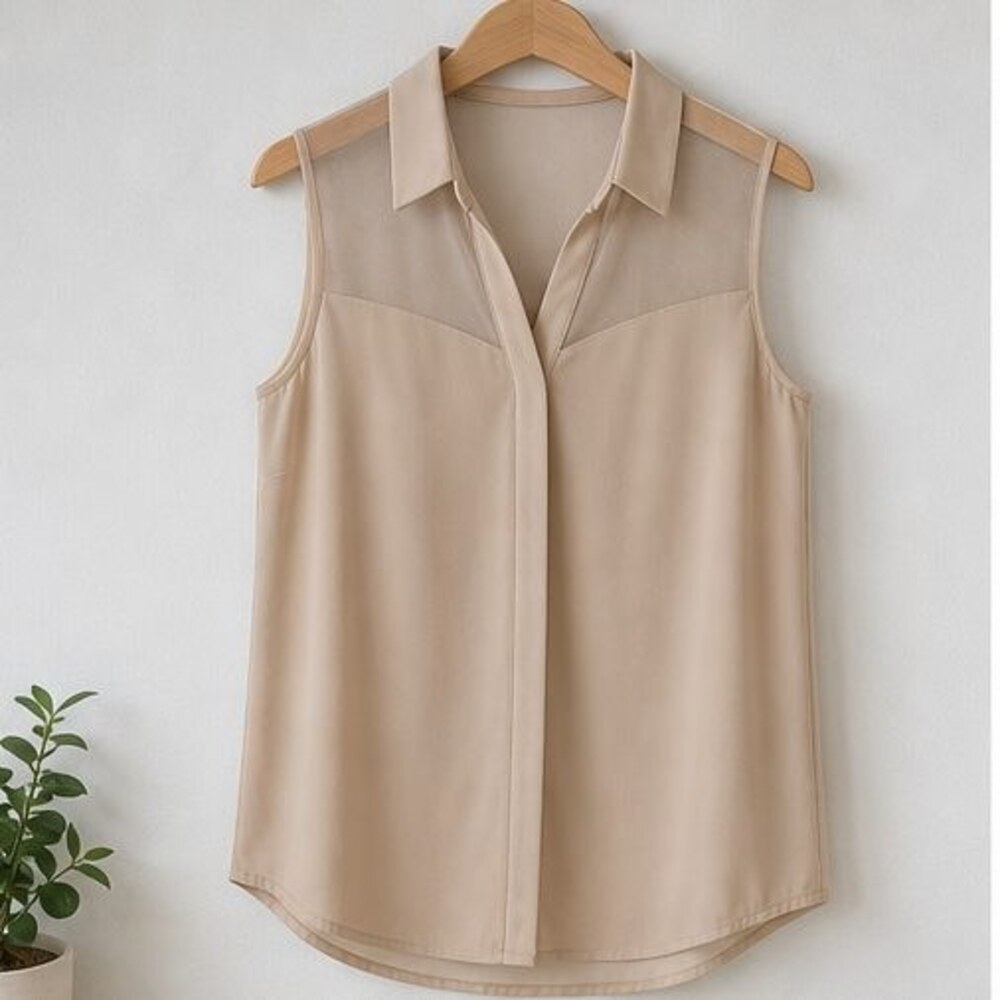 Sand Smocked Top
